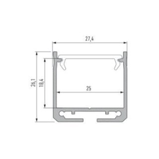 Profil aluminiowy do taśm LED - DILEDA - srebrny anodowany - 2 metry