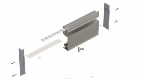 Profil aluminiowy do taśm LED - FLARO - srebrny anodowany - 1 metr Profil aluminiowy do taśm LED - FLARO - srebrny anodowany - 1 metr