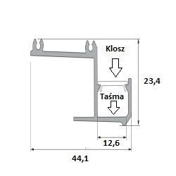 Profil aluminiowy do taśm LED - IPA16 - srebrny anodowany - 1 metr