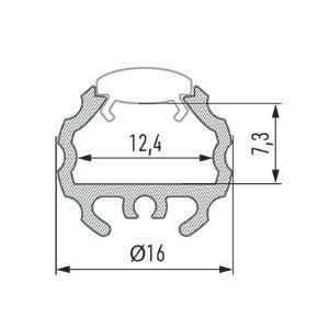 Profil aluminiowy do taśm LED MICO - surowy - 1 metr