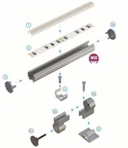 Profil aluminiowy do taśm LED MICO - surowy - 2 metry Profil aluminiowy do taśm LED MICO - surowy - 2 metry