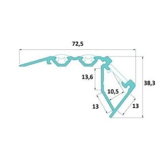 Profil aluminiowy do taśm LED - SCALA - srebrny anodowany - 1 metr