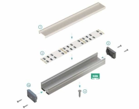 Profil aluminiowy do taśm LED - SILEDA - srebrny anodowany - 1 metr Profil aluminiowy do taśm LED - SILEDA - srebrny anodowany - 1 metr