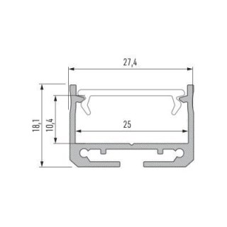 Profil aluminiowy do taśm LED - SILEDA - srebrny anodowany - 2 metry
