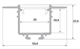 Profil aluminiowy do taśm LED - SUBLI - srebrny anodowany - 1 metr
