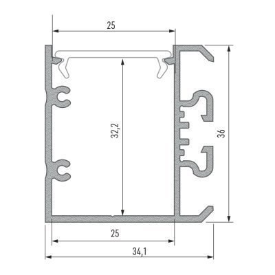Profil aluminiowy do taśm LED - UNICO - srebrny anodowany - 1 metr Profil aluminiowy do taśm LED - UNICO - srebrny anodowany - 1 metr