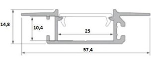 Profil aluminiowy do taśm LED - ZATI - srebrny anodowany - 1 metr