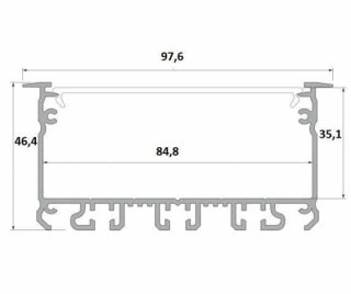 Profil aluminiowy do taśm LED - inLARGO - srebrny anodowany - 1 metr