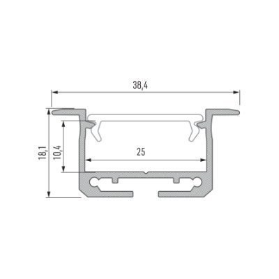Profil aluminiowy do taśm LED - inSILEDA - srebrny anodowany - 1 metr Profil aluminiowy do taśm LED - inSILEDA - srebrny anodowany - 1 metr