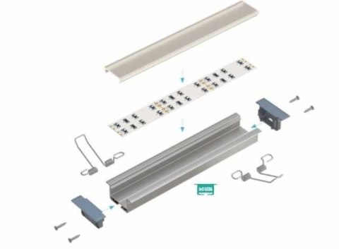 Profil aluminiowy do taśm LED - inSILEDA - srebrny anodowany - 1 metr Profil aluminiowy do taśm LED - inSILEDA - srebrny anodowany - 1 metr