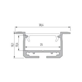 Profil aluminiowy do taśm LED - inSILEDA - srebrny anodowany - 2 metry