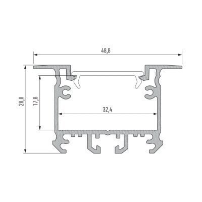 Profil aluminiowy do taśm LED - inTALIA - srebrny anodowany - 2 metry Profil aluminiowy do taśm LED - inTALIA - srebrny anodowany - 2 metry
