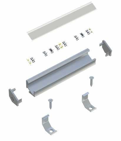 Profil aluminiowy narożnikowy do taśm LED LUMINES typ H - surowy - 1 metr Profil aluminiowy narożnikowy do taśm LED LUMINES typ H - surowy - 1 metr