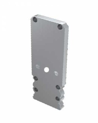 Zaślepka aluminiowa z otworem do profili Talia + Talia M2 - SREBRNA