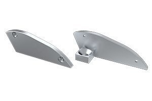 Zaślepka aluminiowa z podporą 15st. prawa - srebrna