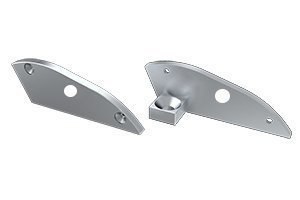 Zaślepka aluminiowa z podporą i otworem 15st. prawa - srebrna Zaślepka aluminiowa z podporą i otworem 15st. prawa - srebrna