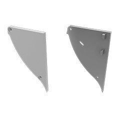 Zaślepka do profilu aluminiowego Conva - Srebrny - Lewa z otworem