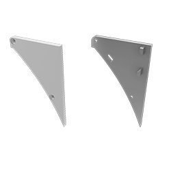 Zaślepka do profilu aluminiowego LOGI - Srebrna - Prawa z otworem
