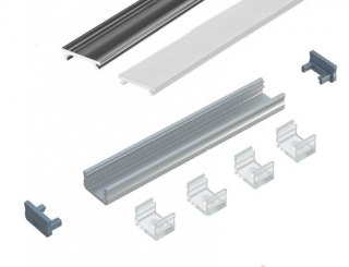 Zestaw: Profil A 2m Inox + klosze + akcesoria