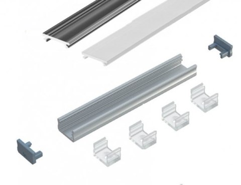 Zestaw: Profil A 2m Inox + klosze + akcesoria Zestaw: Profil A 2m Inox + klosze + akcesoria