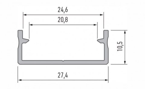 Profil LED nawierzchniowy DUAL srebrny - 2m Profil LED nawierzchniowy DUAL srebrny - 2m