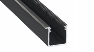 Profil LED wpuszczany J czarny - 1m