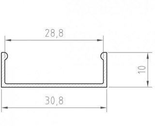 Profil LED aluminiowy P13-1 srebrny - 2m