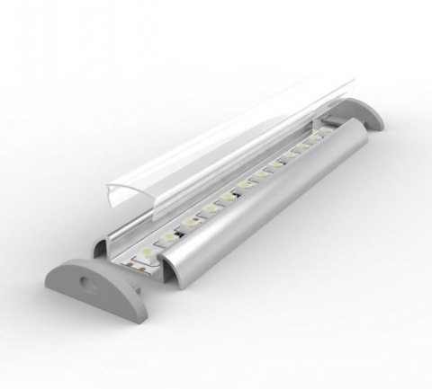 Profil LED nawierzchniowy P2-1 biały - 1m Profil LED nawierzchniowy P2-1 biały - 1m
