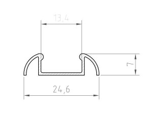 Profil LED nawierzchniowy P2-1 srebrny - 2m