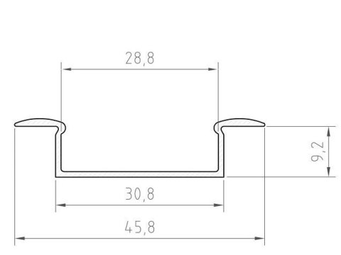 Profil LED wpuszczany P14-1 biały - 1m Profil LED wpuszczany P14-1 biały - 1m