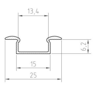 Profil LED wpuszczany P6-1 srebrny - 1m
