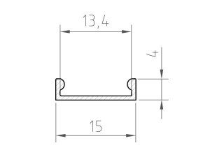 Profil aluminiowy LED P4-3 czarny - 1m