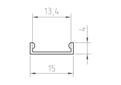 Profil aluminiowy LED P4-3 czarny - 1m Profil aluminiowy LED P4-3 czarny - 1m