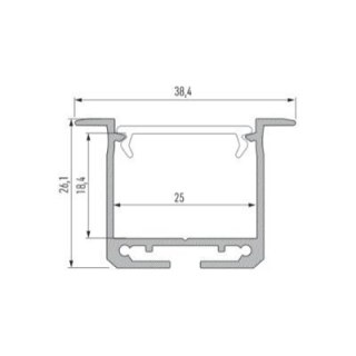 Profil aluminiowy do taśm LED - inDILEDA - srebrny anodowany - 1 metr