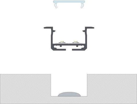 Profil aluminiowy do taśm LED - inSILEDA - srebrny anodowany - 1 metr Profil aluminiowy do taśm LED - inSILEDA - srebrny anodowany - 1 metr