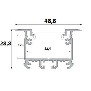 Profil aluminiowy do taśm LED - inTALIA - srebrny anodowany - 1 metr