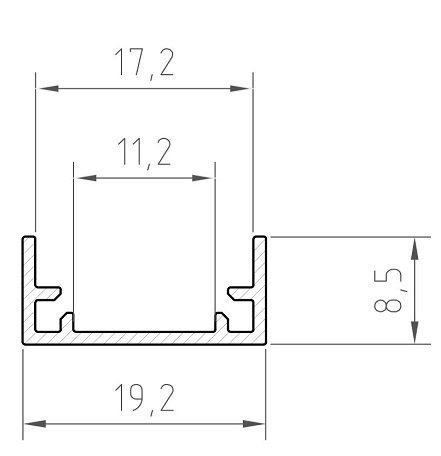 Profil hermetyczny LED P11-1 srebrny - 2m Profil hermetyczny LED P11-1 srebrny - 2m