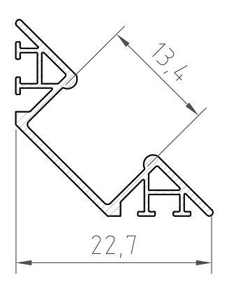 Profil kątowy LED P7-1 srebrny - 1m Profil kątowy LED P7-1 srebrny - 1m