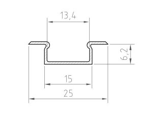 Profil wpuszczany LED P6-2 srebrny - 1m