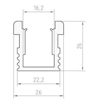Hermetyczny profil LED P24-1 srebrny - 1m