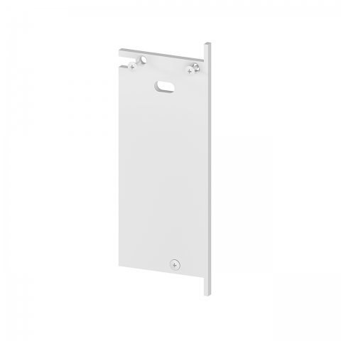 Lewa zaślepka aluminiowa z otworem P26-2 - biała