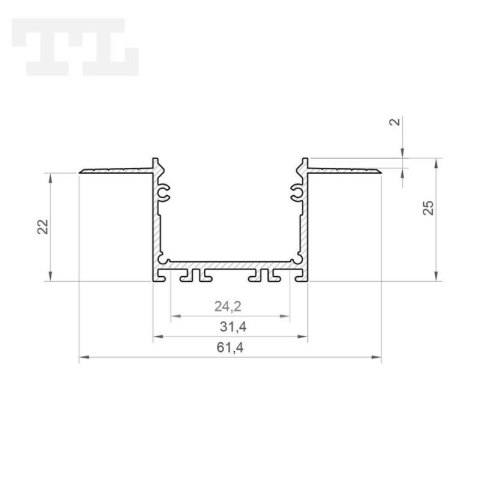 Profil LED GK22-7 Czarny - 1M Profil LED GK22-7 Czarny - 1M