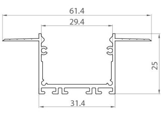 Profil LED aluminiowy P22-7 srebrny - 1m
