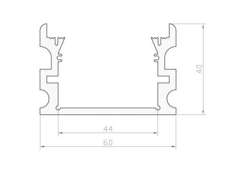 Profil LED hermetyczny P24-2 srebrny - 2m Profil LED hermetyczny P24-2 srebrny - 2m