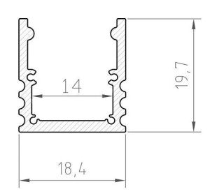 Profil LED nawierzchniowy P25-3 biały - 2m