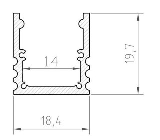 Profil LED nawierzchniowy P25-3 srebrny - 1m