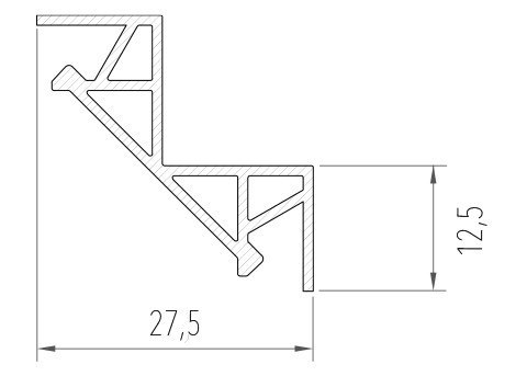 Profil LED podtynkowy P12-1 srebrny - 1m Profil LED podtynkowy P12-1 srebrny - 1m