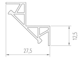 Profil LED podtynkowy P12-1 srebrny - 2m