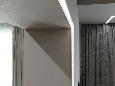 Profil LED podtynkowy P12-1 srebrny - 2m