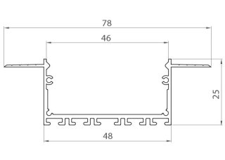Profil LED podtynkowy P23-7 srebrny - 1m